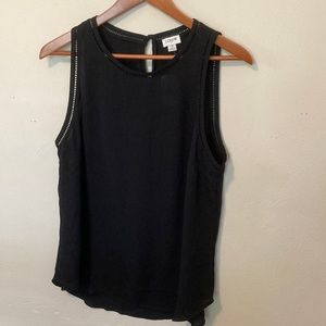 J Crew black shell size 12 with neck & shoulder trim detail 100% poly NWT